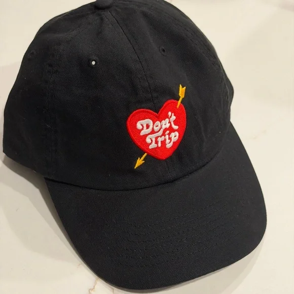 Black 'Don't Trip' Embroidered Baseball Cap - Picture 3 of 4